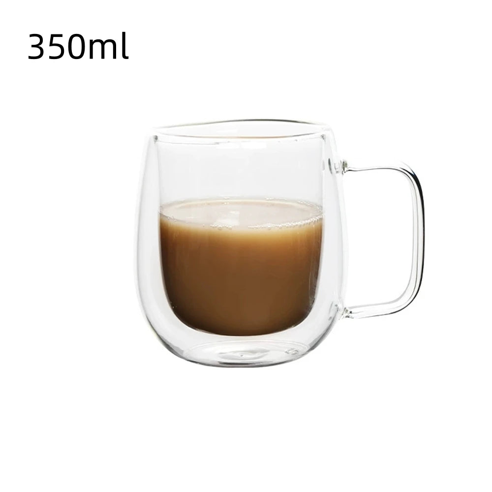 Verre à café double paroi avec poignée — Espresso, latte