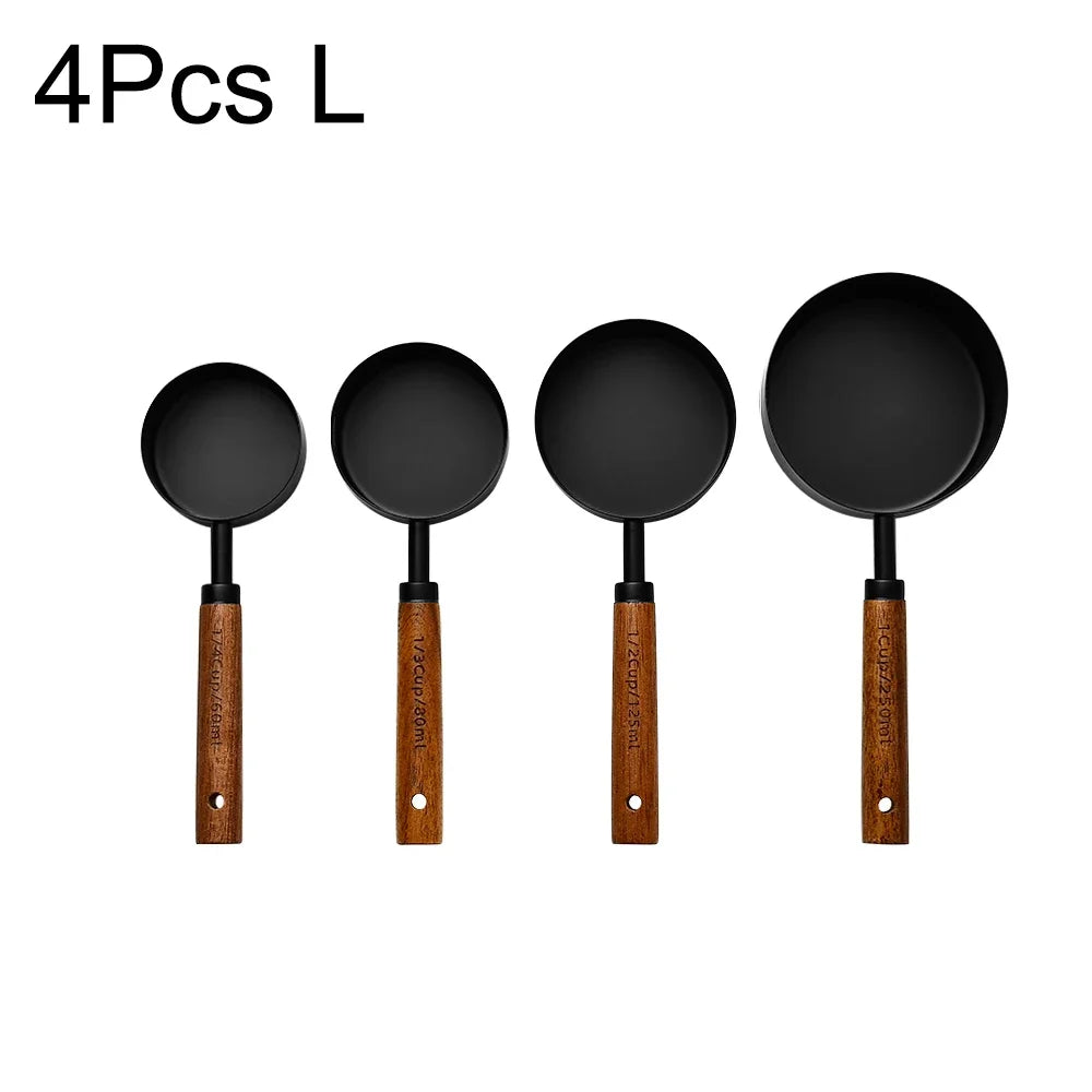 Set doseur café complet — Tasses + cuillères inox bois