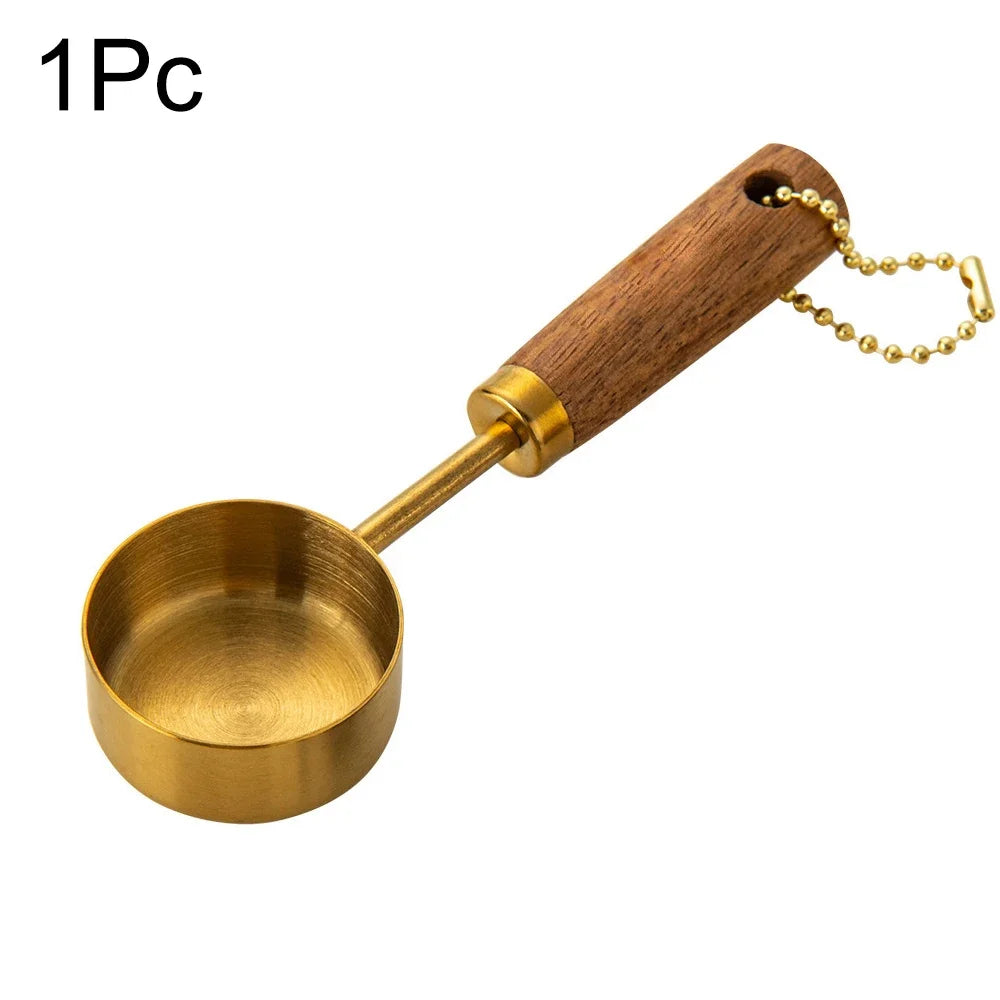 Set doseur café complet — Tasses + cuillères inox bois