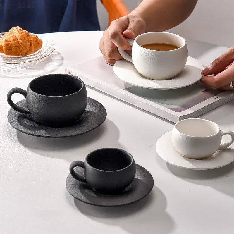 Tasse à café céramique japonaise — 110 / 280 ml + soucoupe