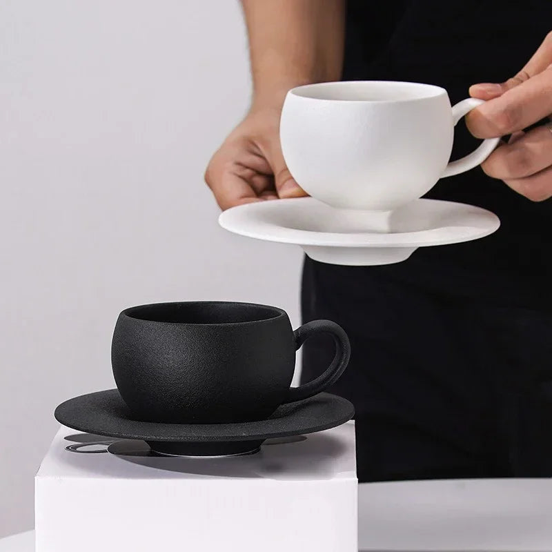Tasse à café céramique japonaise — 110 / 280 ml + soucoupe