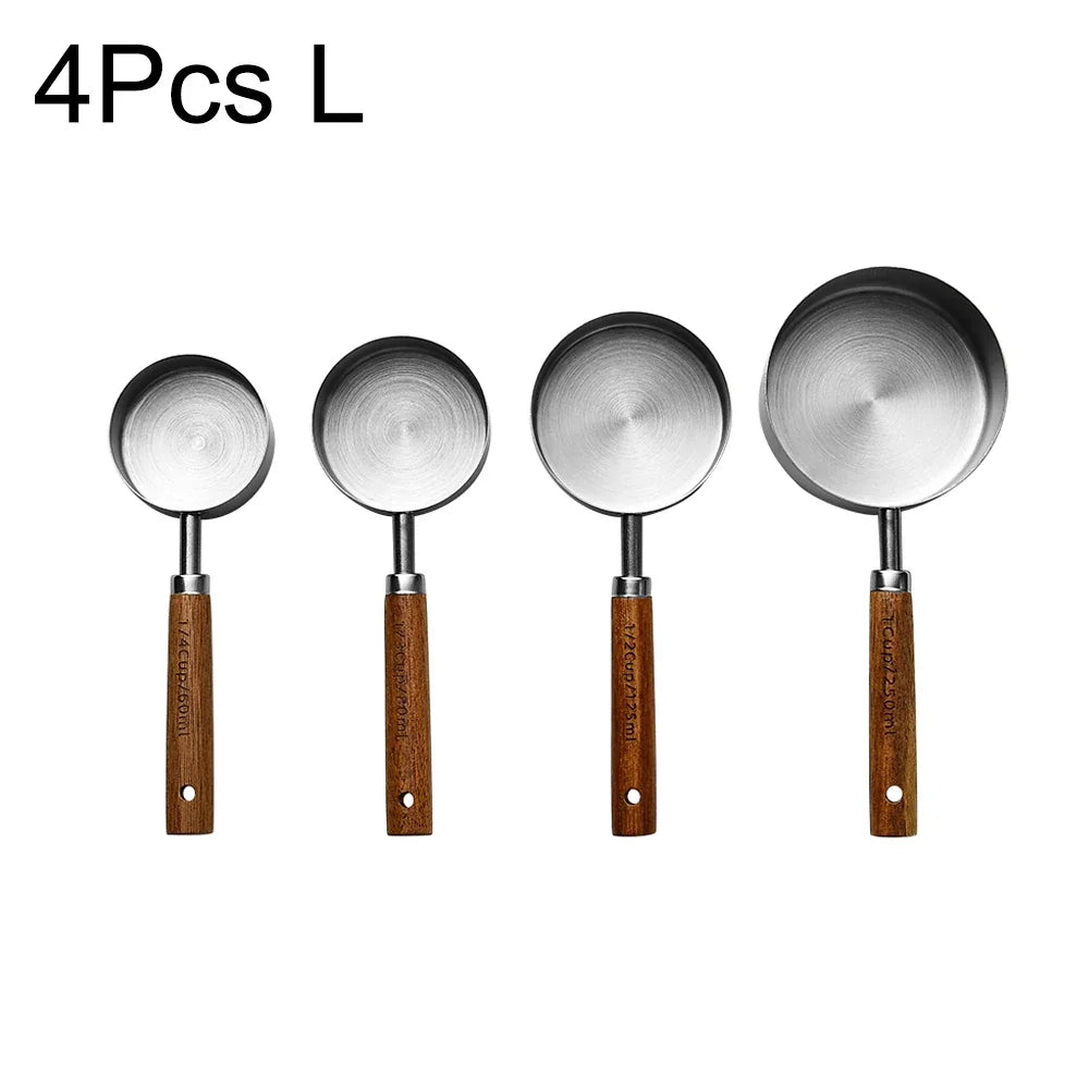 Set doseur café complet — Tasses + cuillères inox bois