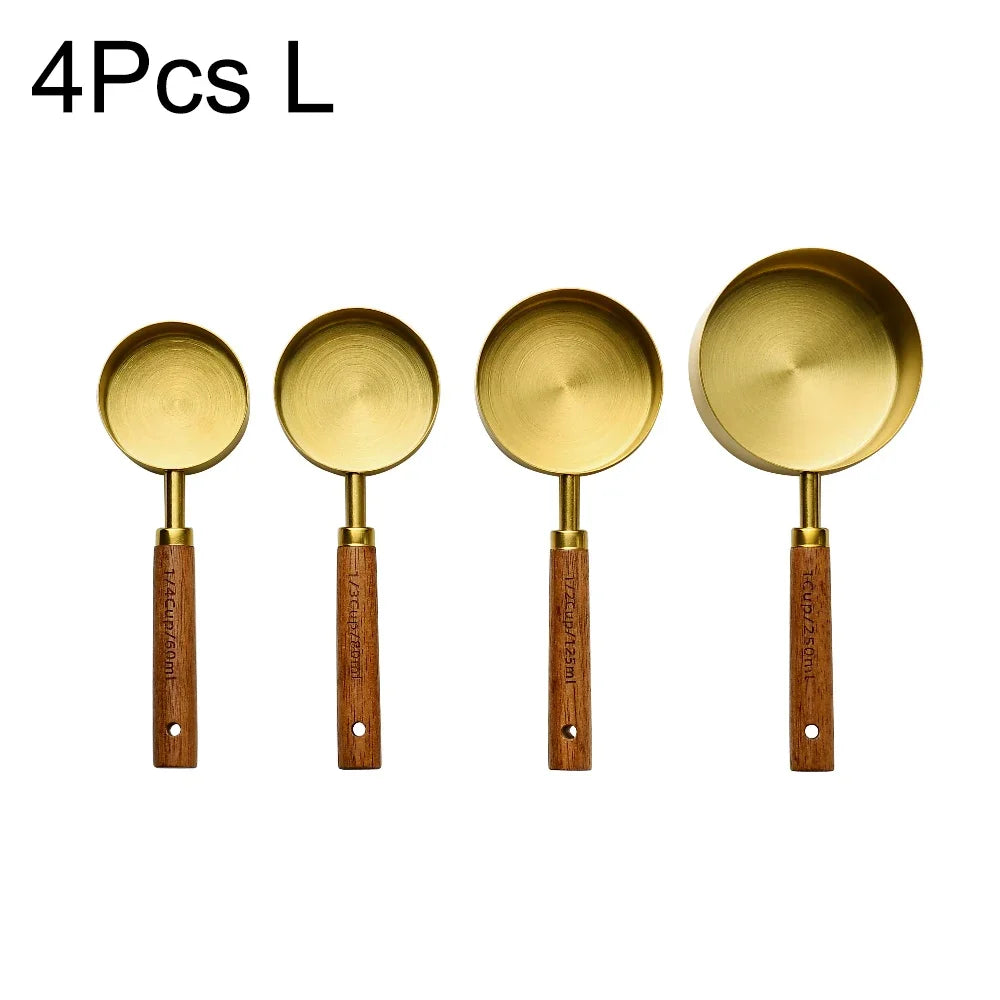 Set doseur café complet — Tasses + cuillères inox bois