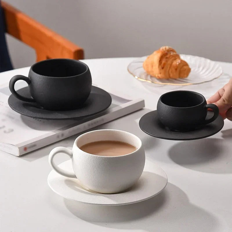 Tasse à café céramique japonaise — 110 / 280 ml + soucoupe