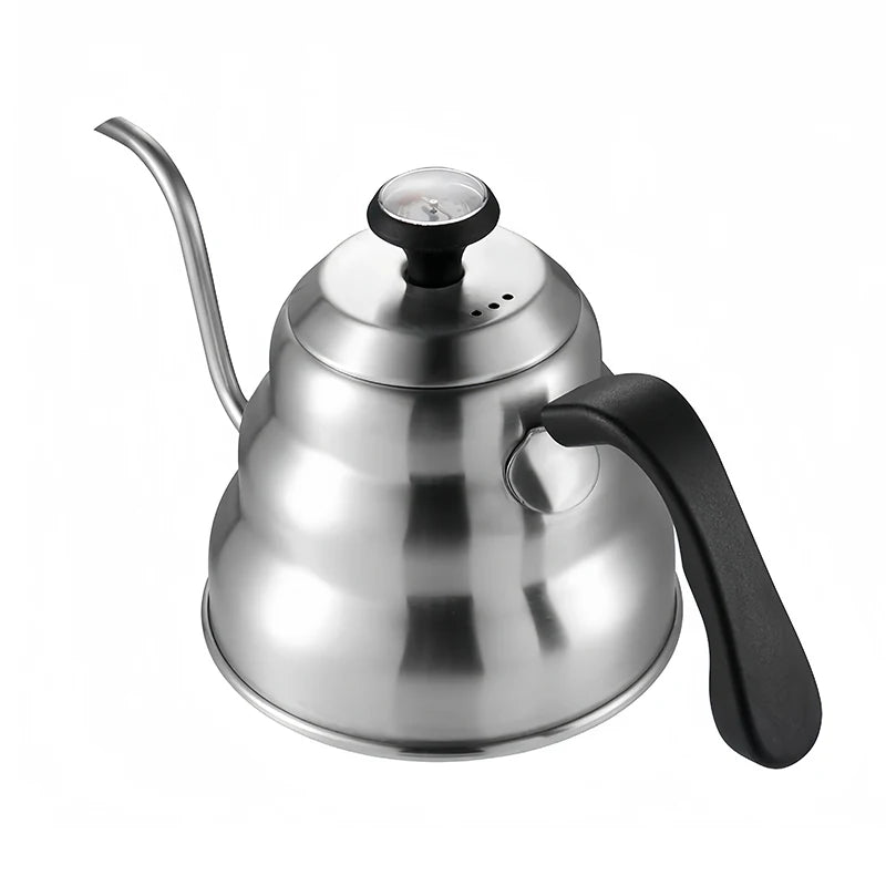 Bouilloire col de cygne 1 L — Inox + thermomètre intégré