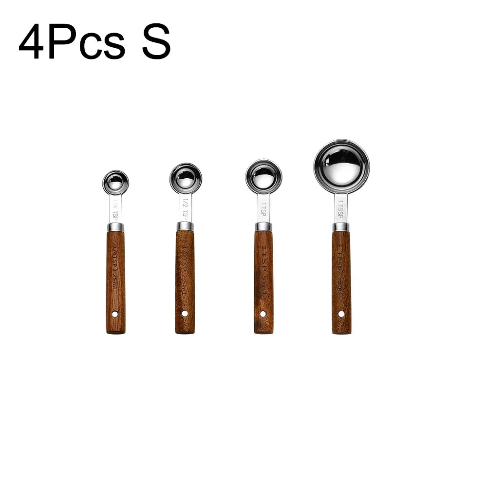 Set doseur café complet — Tasses + cuillères inox bois