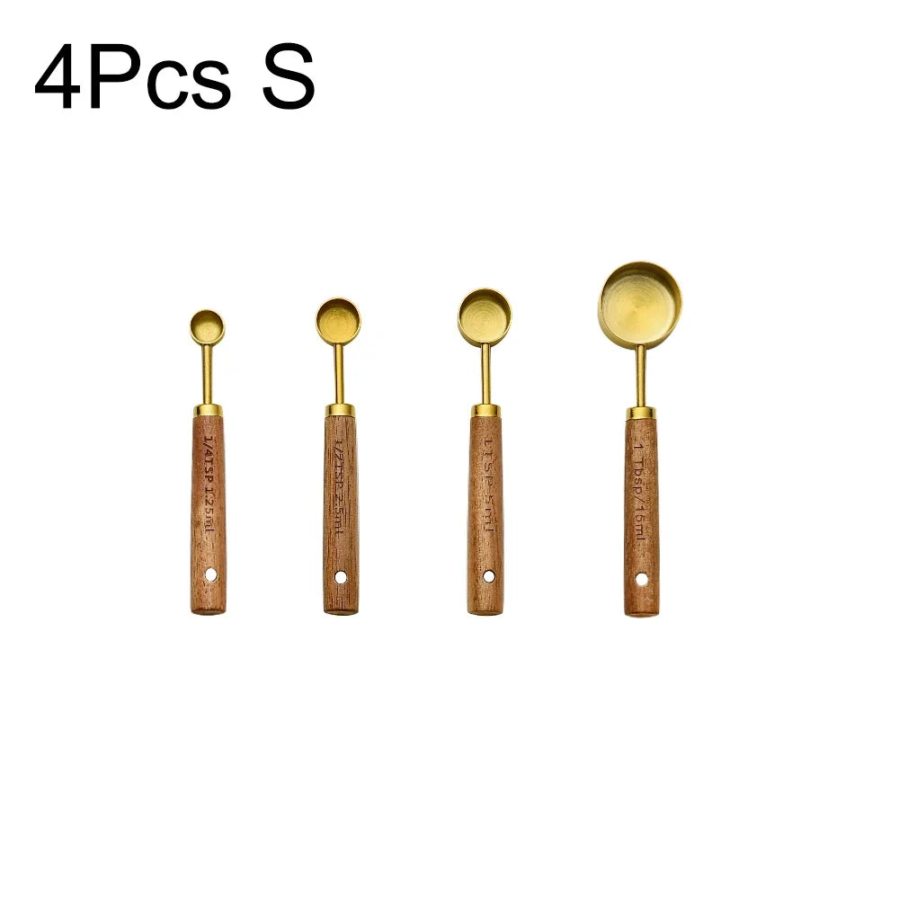 Set doseur café complet — Tasses + cuillères inox bois