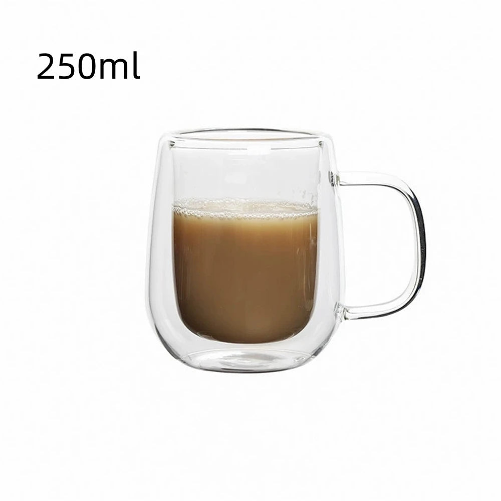 Verre à café double paroi avec poignée — Espresso, latte