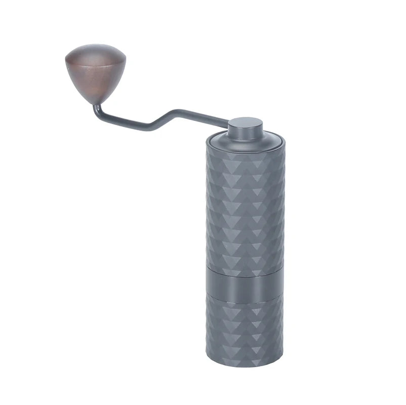 Moulin à café manuel CNC — 40 réglages, inox + bois acacia