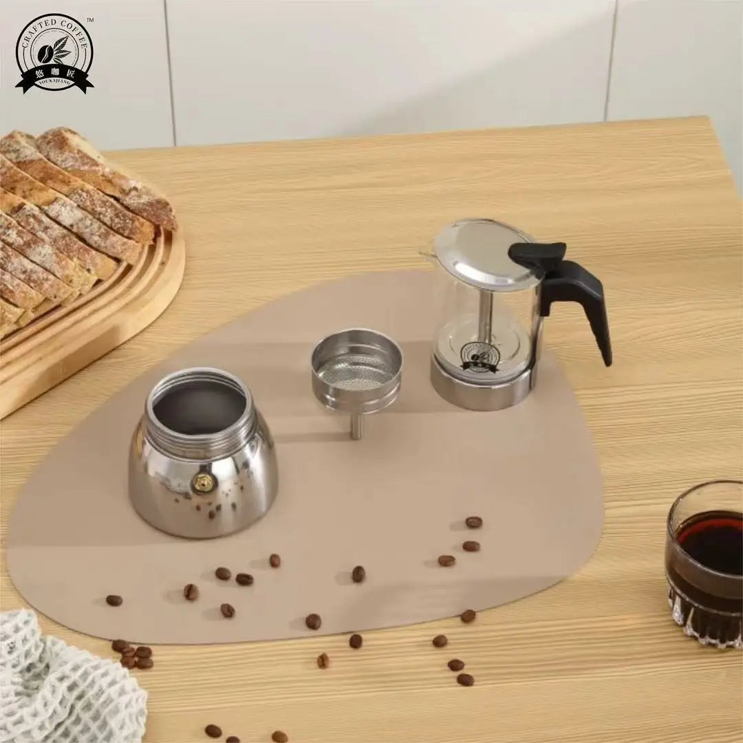 Pot Moka verre borosilicate — Base ferritique induction