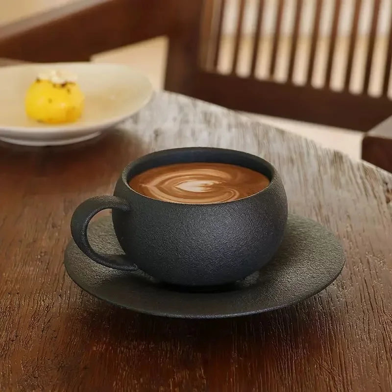 Tasse à café céramique japonaise — 110 / 280 ml + soucoupe
