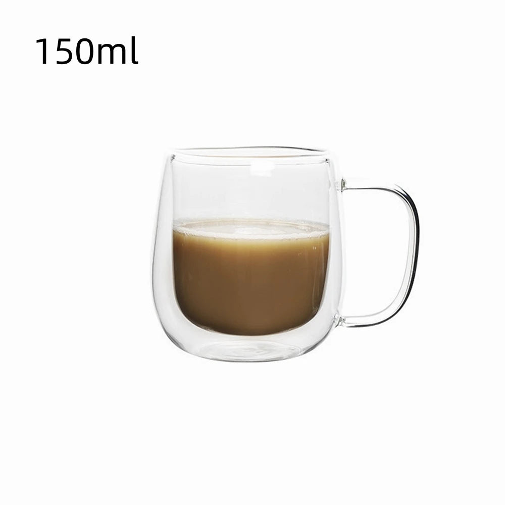 Verre à café double paroi avec poignée — Espresso, latte
