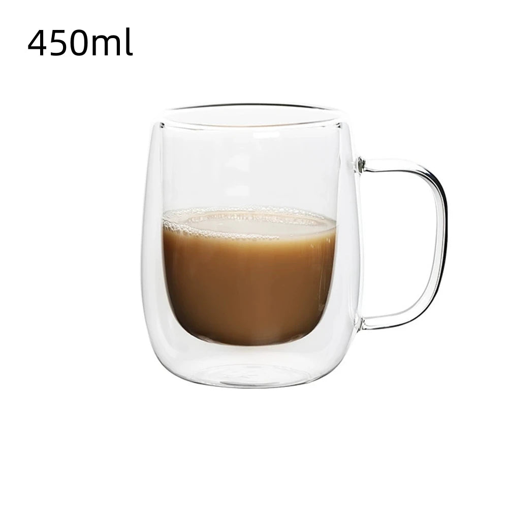 Verre à café double paroi avec poignée — Espresso, latte